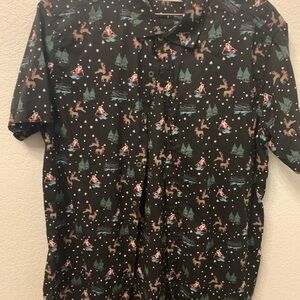 Free Planet Black Shirt with Festive Print